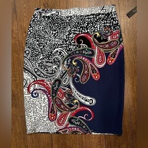 Melissa Paige paisley and leopard print pencil skirt Size PL